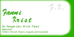 fanni krist business card